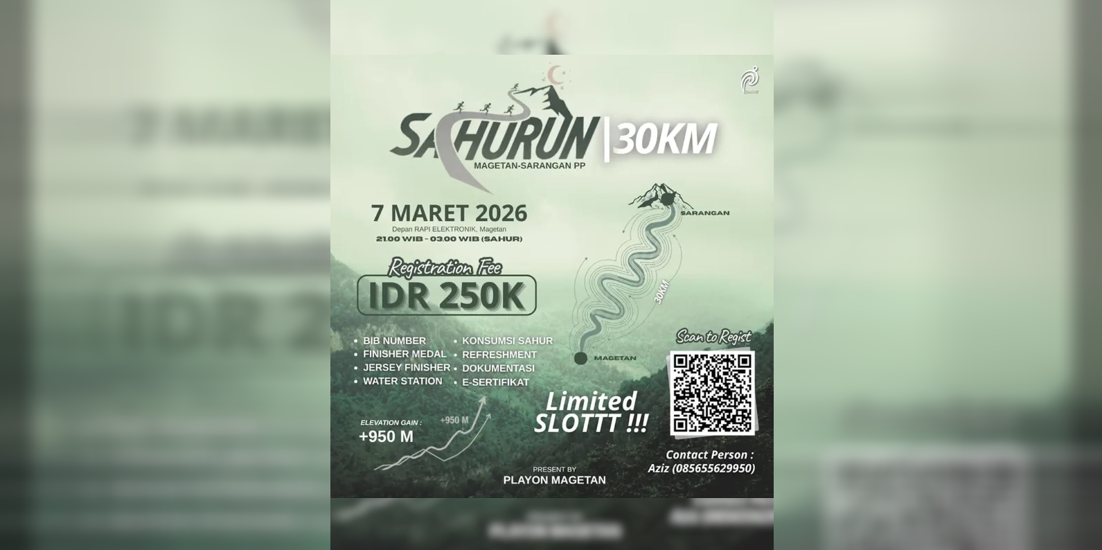 Sahurun 30KM Lari Malam Ramadan di Magetan 2026 Seru